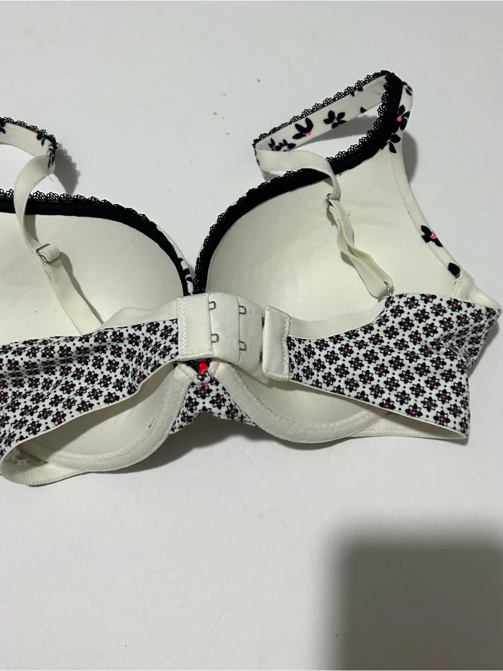 Victoria's Secret Pushup Bra Padded Size 34D Floral Print White - Picture 3 of 4